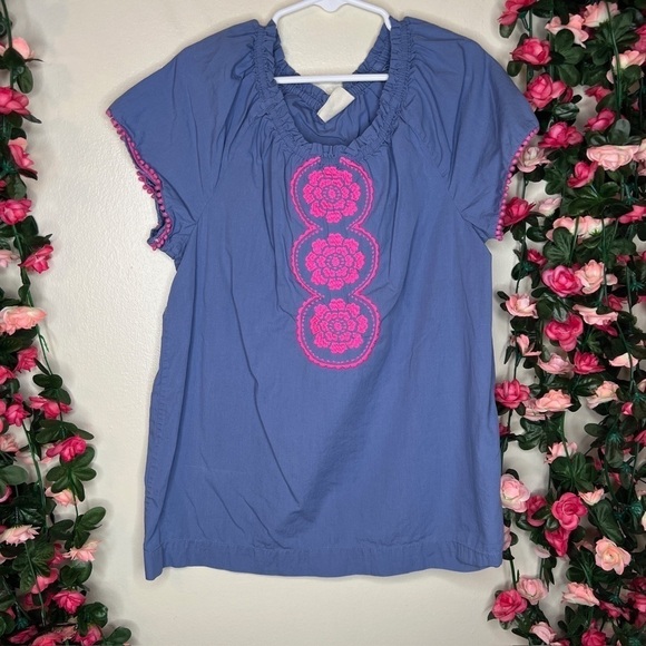 Mini Boden Other - Mini Boden Blue/Pink Blouse Girls Blouse Fancy Comfort School Play 11-12